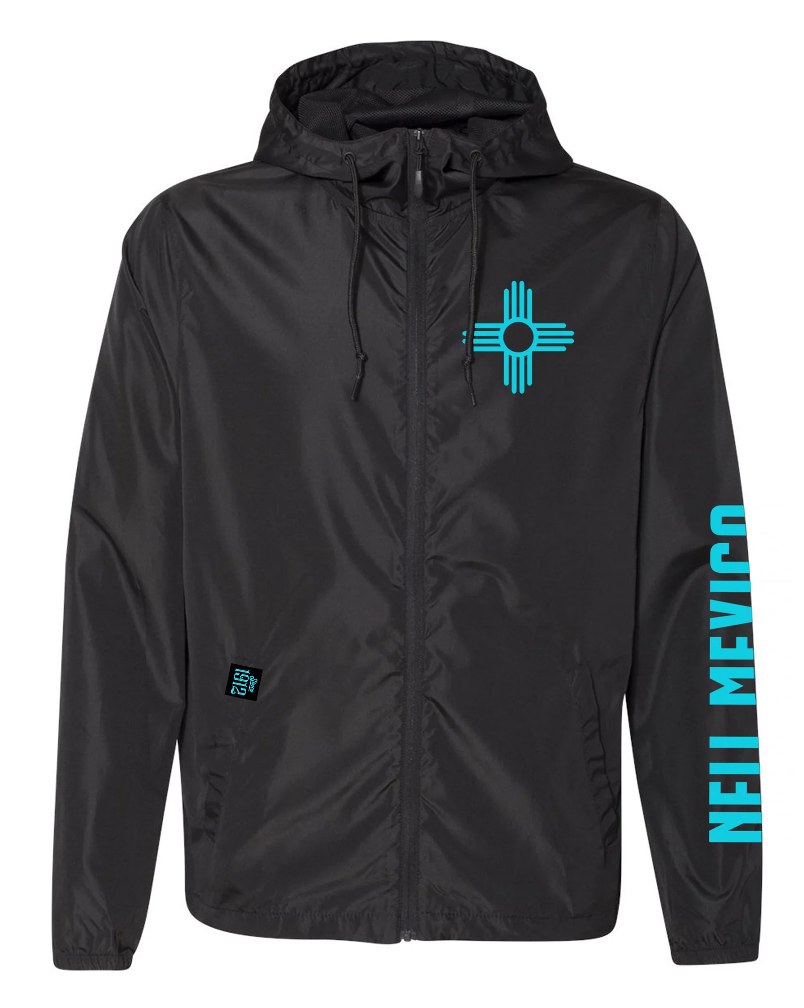 Black/Turquoise-Water Resistant Lightweight Windbreaker