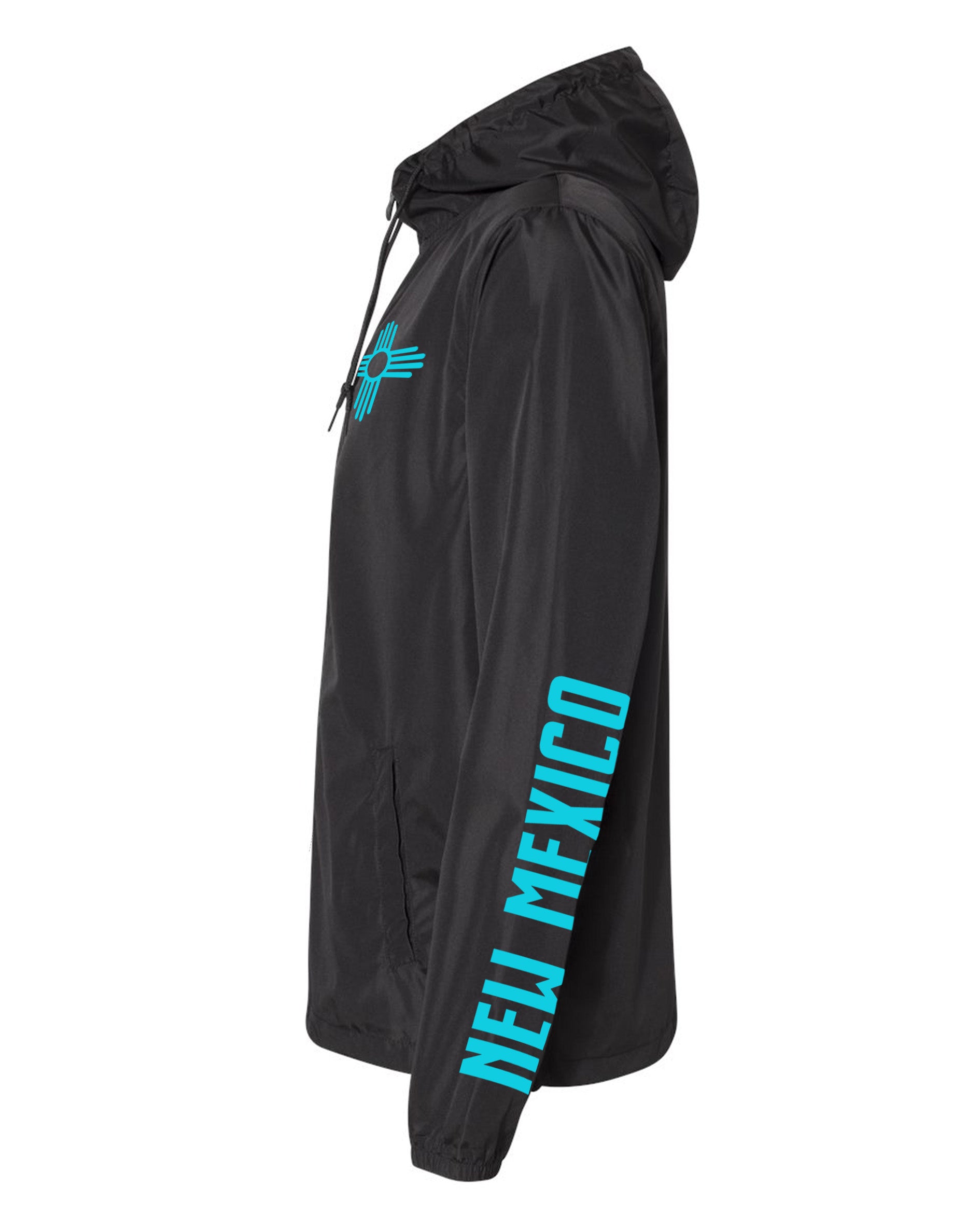 Black/Turquoise-Water Resistant Lightweight Windbreaker