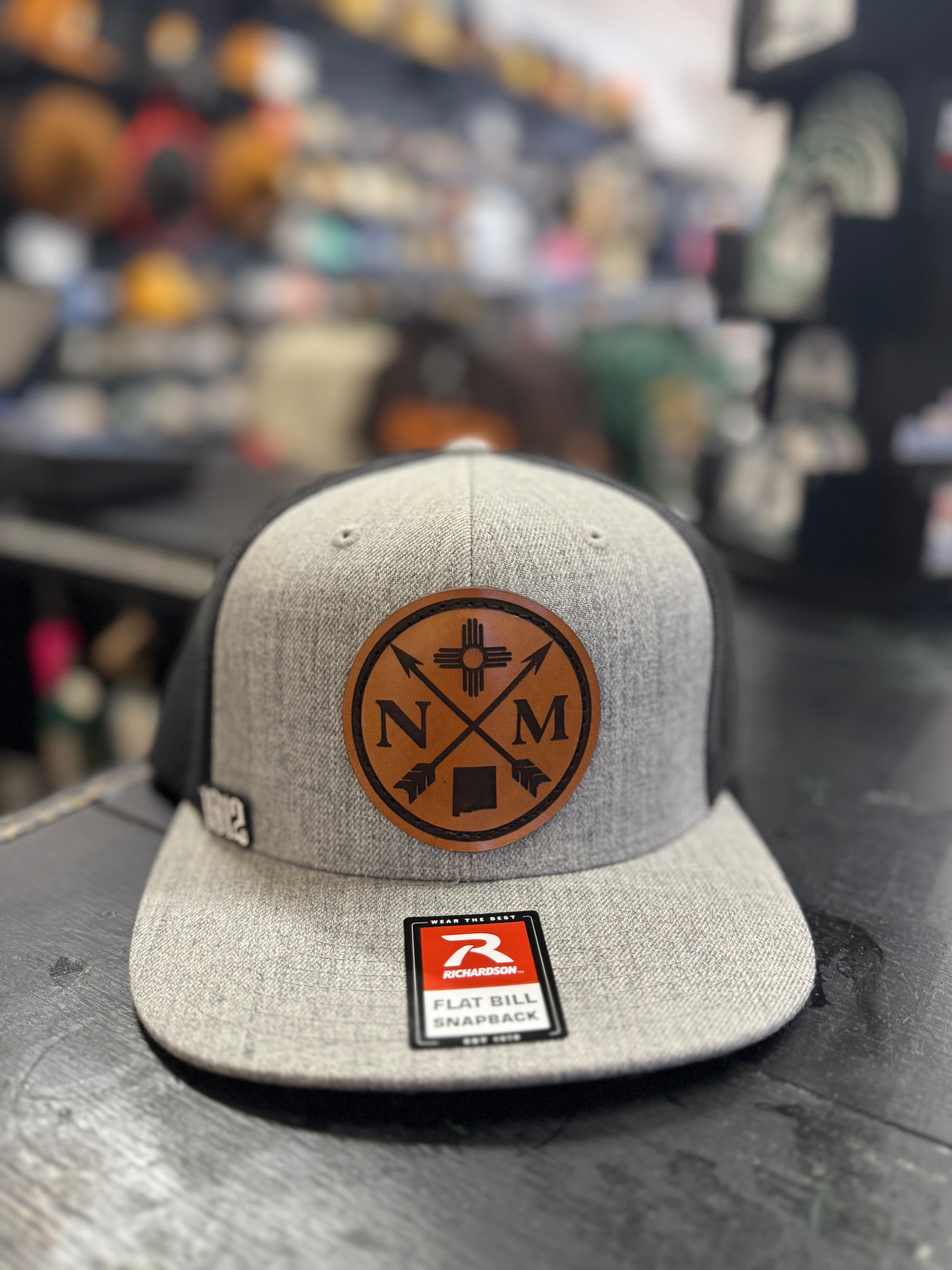 Leather Cross Arrow Circle Patch Snapback