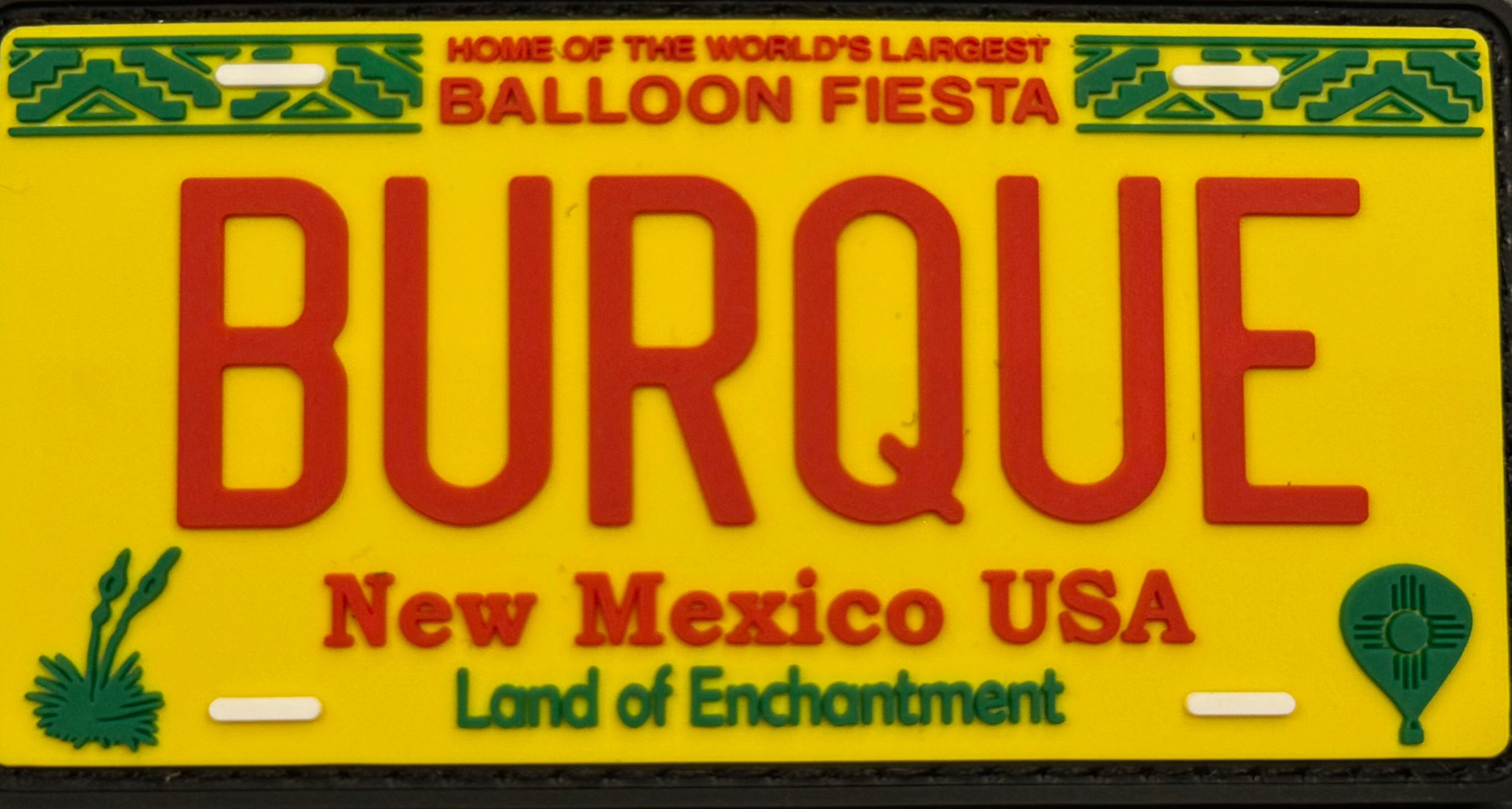 Burque Velcro Removable License Plate Patch