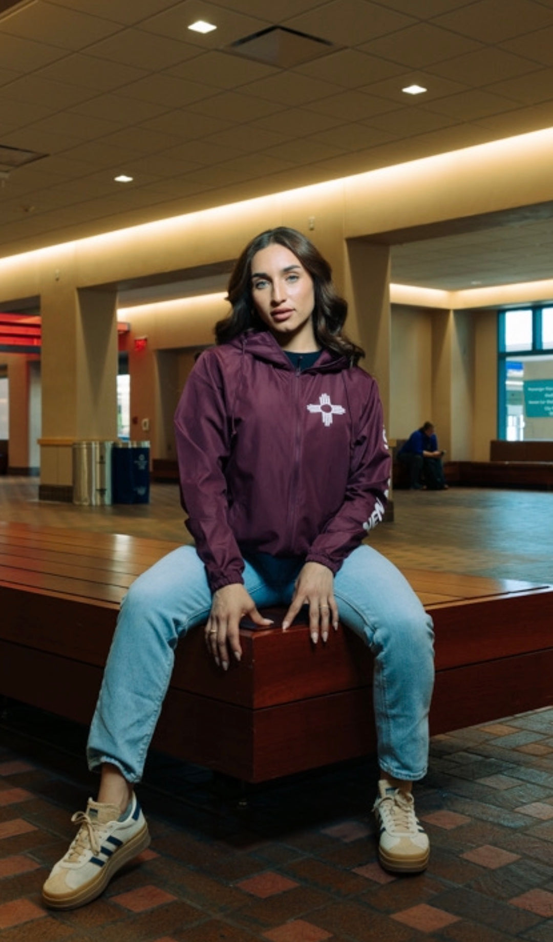 Maroon windbreaker