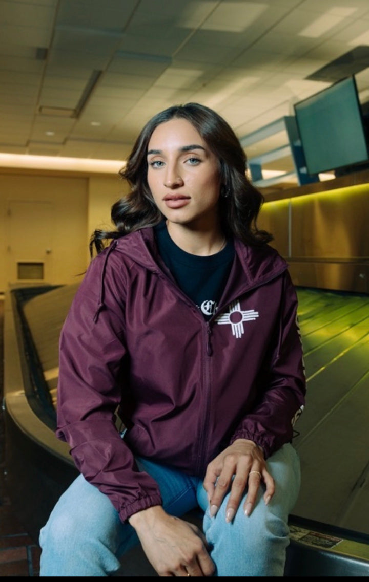 Maroon windbreaker
