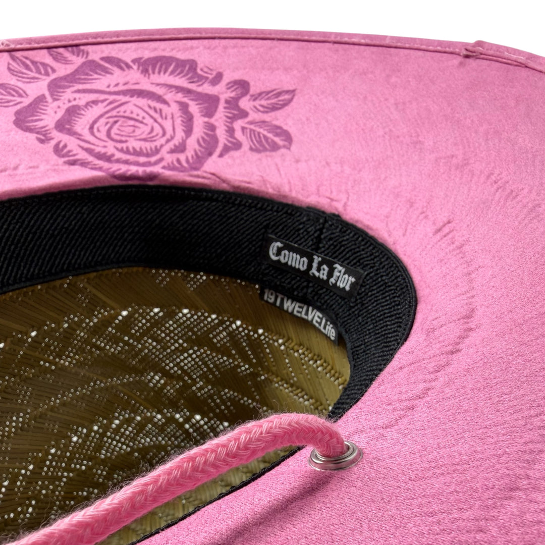 Como La Flor Velvet Straw Hat