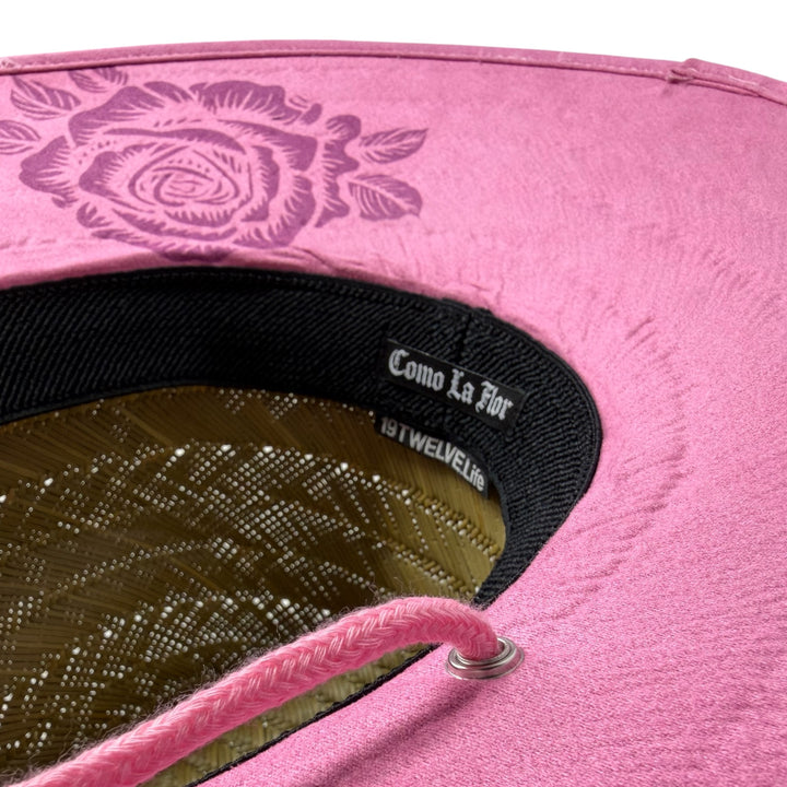 Como La Flor Velvet Straw Hat