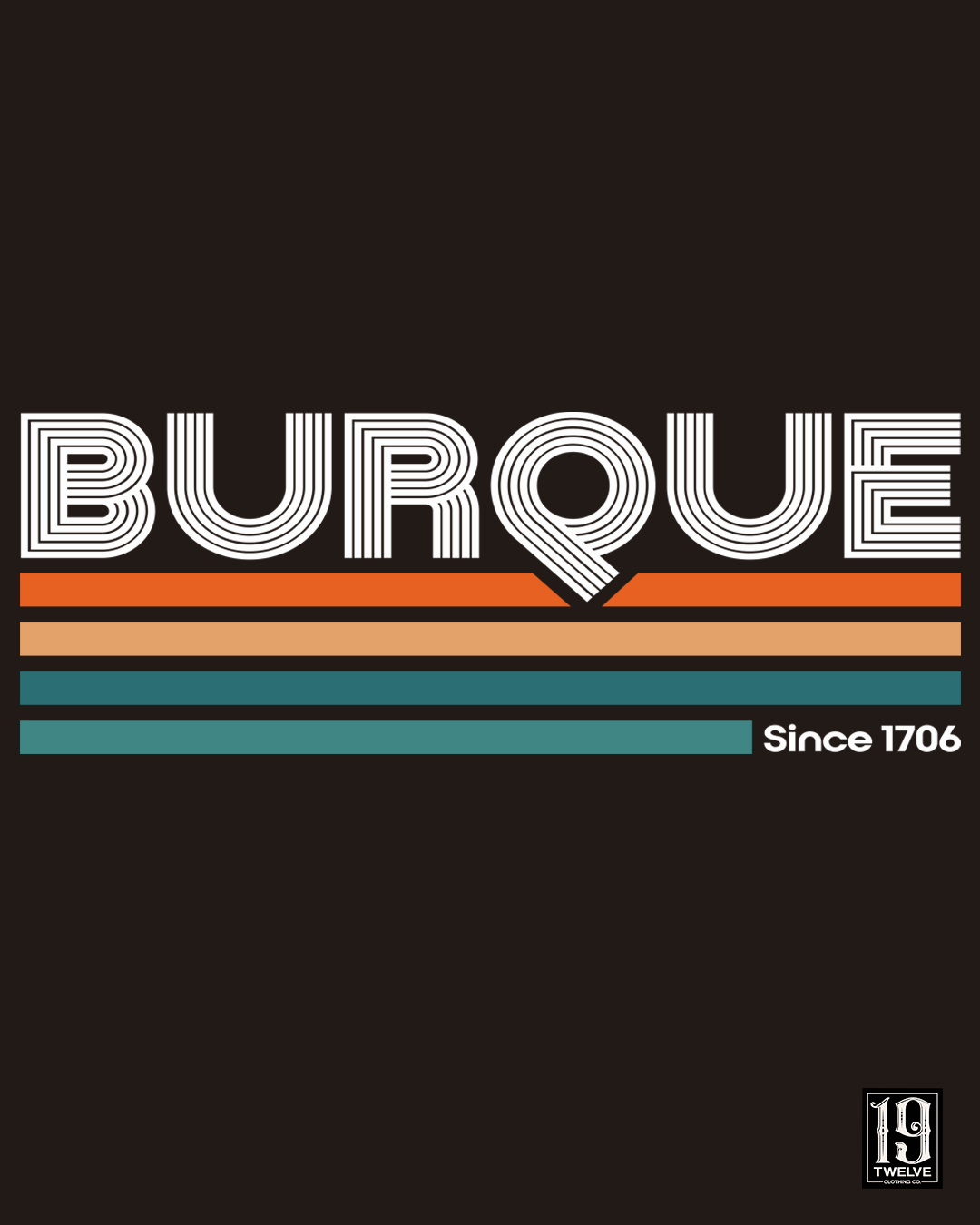Retro Burque tee- Chocolate Brown